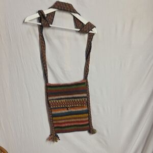 Handmade Wool Striped Women's Bag South American Style Cultural Boho Funky